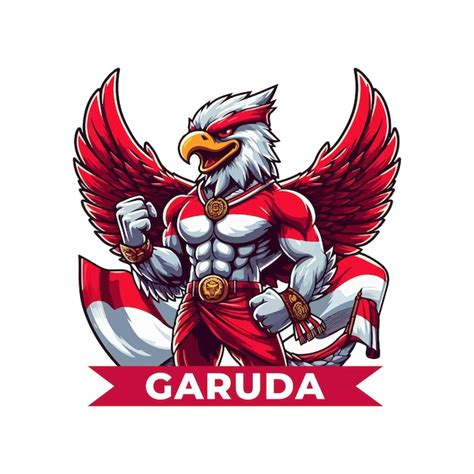Indonesian Independence Garuda Mascot Premium Ai Generated Vector