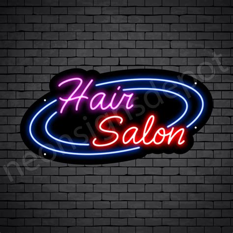 Hair Salon Neon Sign Hair Salon Circle - Neon Signs Depot