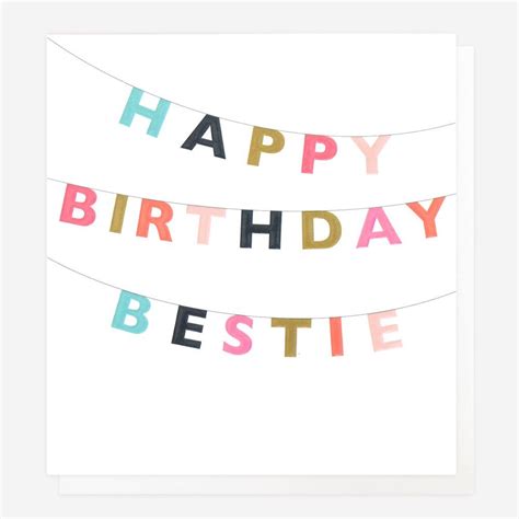 Bestie Bunting Birthday Card From The Dotty House