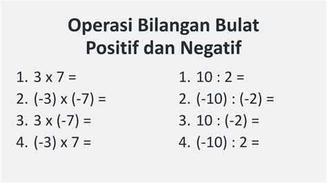 Soal Perkalian Dan Pembagian Bilangan Bulat Kelas 4 Dalam IMAGESEE