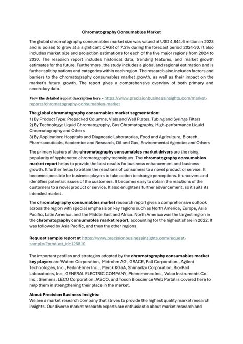 Ppt Chromatography Consumables Market Size Growth Analysis 2024