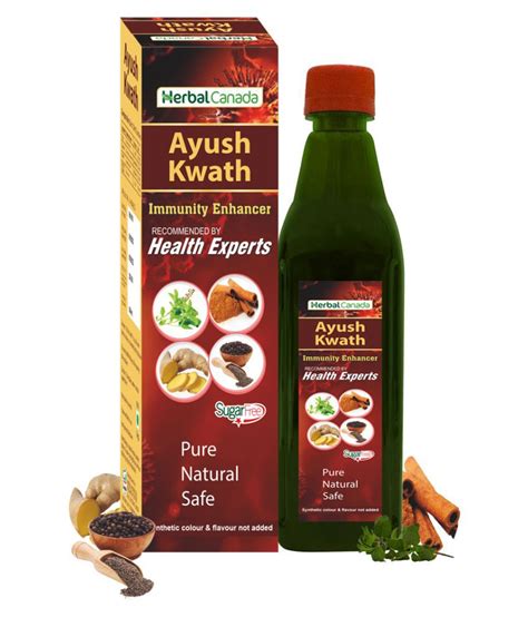 Herbal Canada Ayush Kwath Kadha Immunity Boosters Liquid 500 Ml Pack