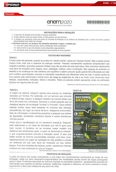 Comentário Redação Enem 2020 Brasil Escola