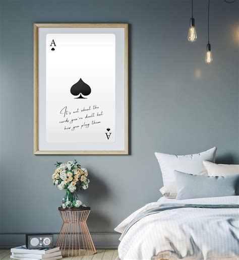 Ace Of Spades Print Retro Playing Card Wall Art Inspiring Quote Posterace Card Wall Decor