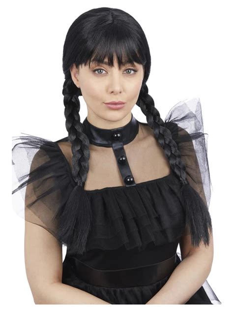 Adults Gothic Schoolgirl Wig Fancy Dress Costume