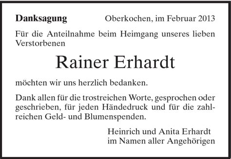 Traueranzeigen Von Rainer Erhardt Ostalbtrauer