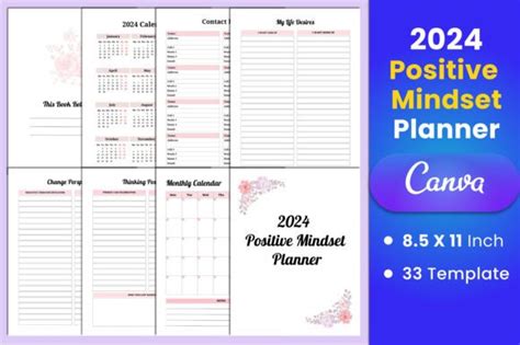 Positive Mindset Planner Canva Graphic By Munjixpro Creative Fabrica