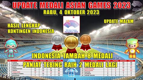 Panjat Tebing Tambah Medali Lagi Update Medali Asian Games Rabu