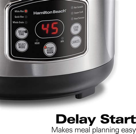 Hamilton Beach Digital Programmable Rice Cooker Food Steamer Cups