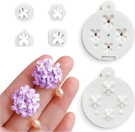 Keoker Mini Lavender Polymer Clay Earrings Molds Mini Petals Polymer