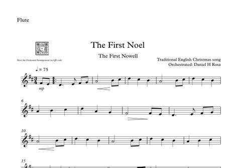 The First Noel The First Nowell Easy Christmas Carol Flute Arr