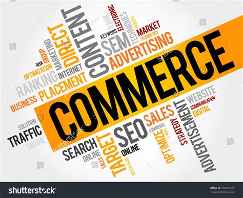 Commerce Word Cloud Business Concept Stock Vector Royalty Free