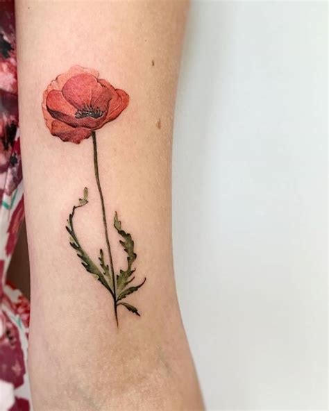 Watercolor Poppies Tattoo