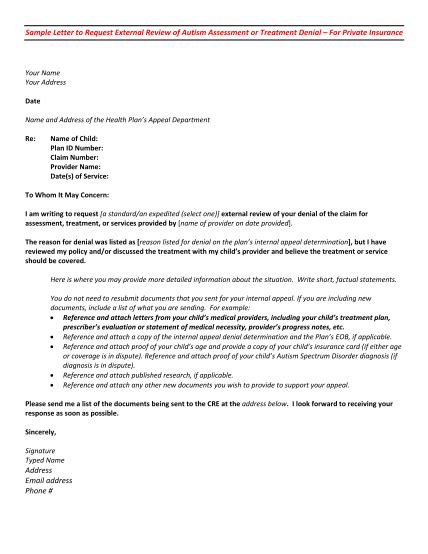 Health Insurance Appeal Letter Template Infoupdate Org