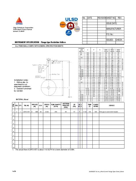 Orifice Sizing Calculation Gases Physical Chemistry