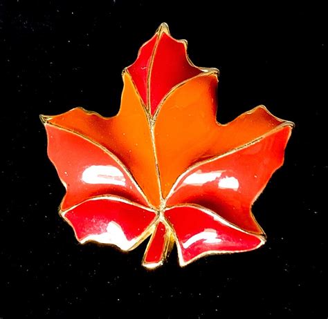 Vintage Steinmetz SFJ Brooch Maple Leaf Fall Autumn Halloween Colour