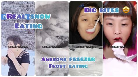 Asmr Awesome Ice Scraping Freezer Frost Real Snow Eating