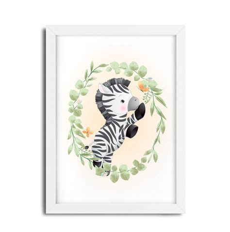 Quadro bebê e infantil safari baby zebra 4724g13 no Elo7 Quadros