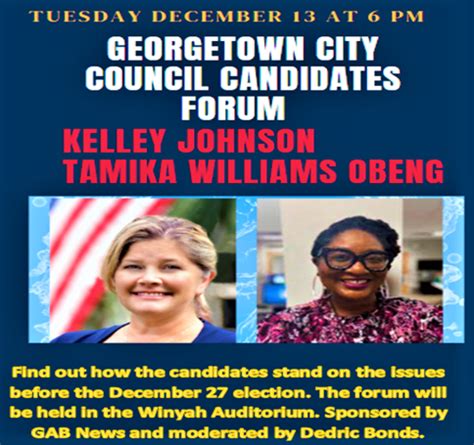 Gab News Forum For Georgetown City Council Candidates Takes Place Tuesday