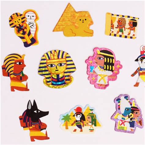 Kawaii 100 Pcs Sticker Sack Egypt Pharaoh Sticker Sacks Sticker