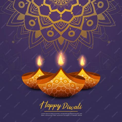 Premium Vector Beautiful Happy Diwali Diya Decorative Olin Lamp