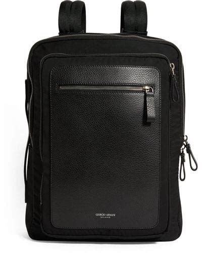 Black Giorgio Armani Backpacks For Men Lyst