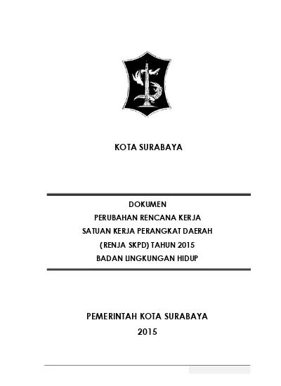 KOTA SURABAYA DOKUMEN PERUBAHAN RENCANA KERJA SATUAN KERJA PERANGKAT