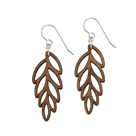 Leaf Earrings Wood Earrings Nature Jewelry Yoga Jewelry Etsy