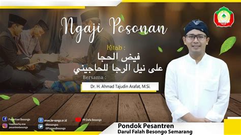 Ngaji Posonan Bersama Ustadz Tajuddin Arafat Youtube