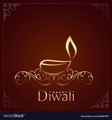 Artistic Happy Diwali Wishes Card Design Vector Image