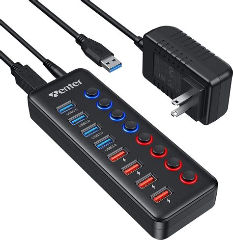 Powered USB 3 0 Hub Wenter USB Hub Splitter Mit 8 Ports Mit