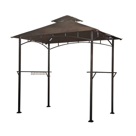 Sunjoy Hacienda 5 Ft X 8 Ft Brown Steel Grill Soft Top Gazebo