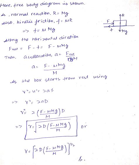 Solved A Box Of Mass M Is Pushed A Distance D Across A Level Floor