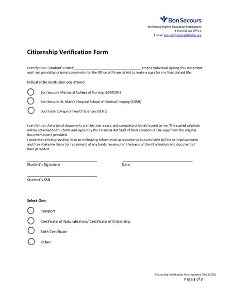 Fillable Online Citizenship Verification Form Fax Email Print Pdffiller