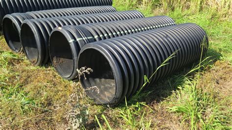 Qty 4 Black Culvert Pipes 10 Length 30 Dia One Is Shorter 1 Has Hole See Pictures