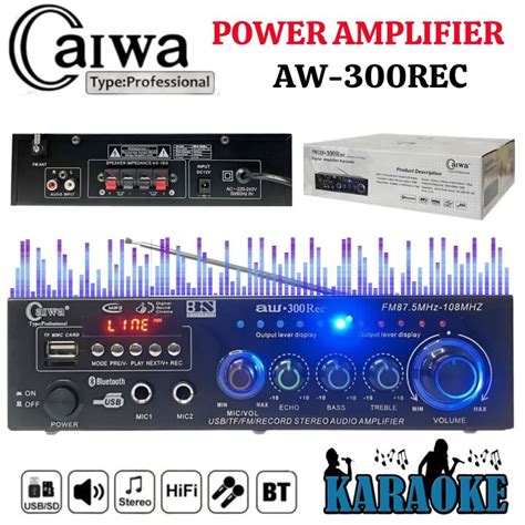 Power Amplifier Bluetooth Caiwa Aw Rec Karaoke Stereo Mp Player