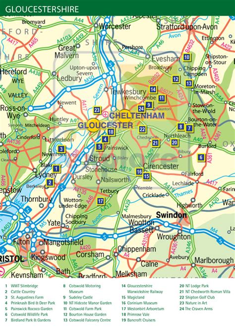 Map Of Gloucestershire Uk The Premier Website For Exploring