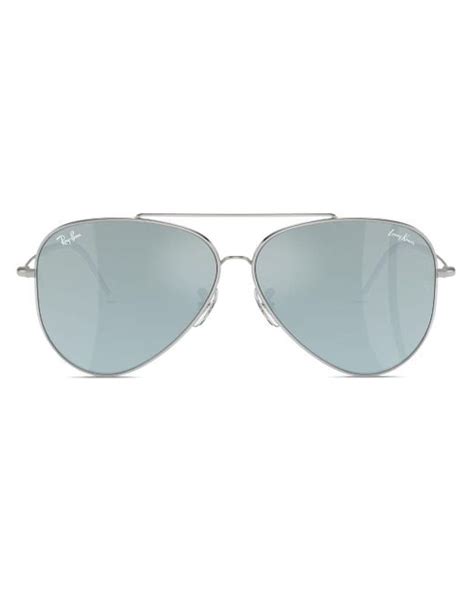 Ray Ban X Lenny Kravitz Aviator Reverse Sunglasses In Blue Lyst