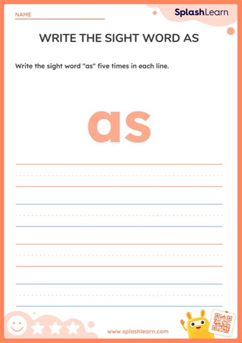 Write The Sight Word As — Printable Ela Worksheet