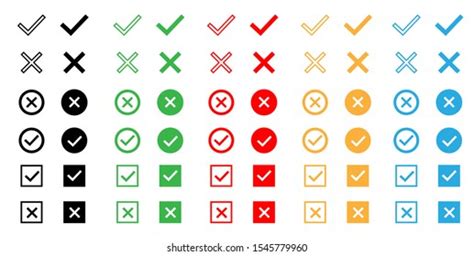 Super Set Doodle Check Mark Different Stock Vector Royalty Free