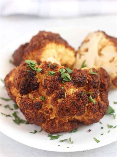 Air Fryer Whole Roasted Cauliflower Bite On The Side