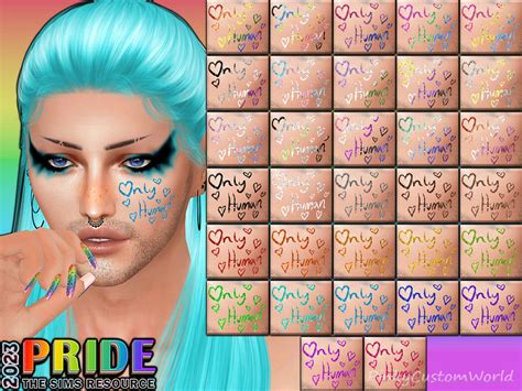 The Sims Resource Pride 2023 Only Human Glitter V1 Facepaint