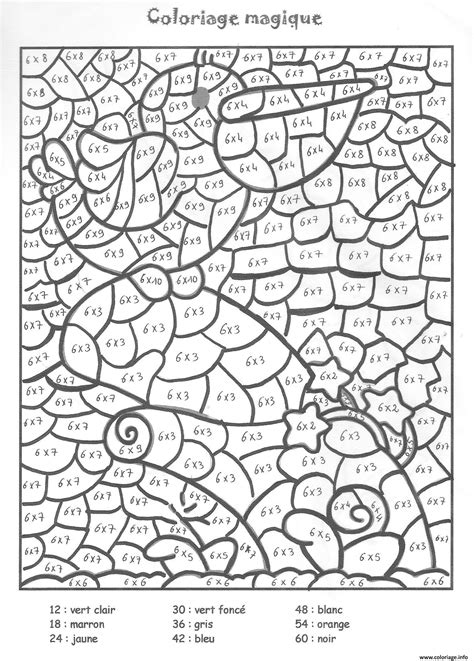 Coloriage Magique Mathematique Multiplication JeColorie