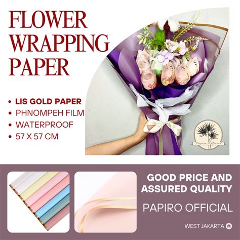 Jual 5 Pcs Papiro Kertas Buket Bunga Cellophane Flower Wrapping Paper