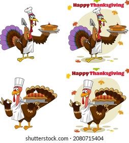 Turkey Bird Cartoon Characters Vector Hand Stock Vector Royalty Free