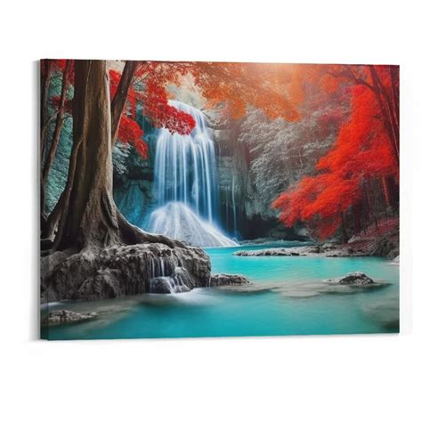 Chilfamy Fall Forest Wall Art Nature Landscape Canvas Prints Season