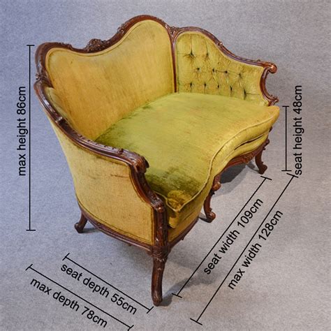 French Love Seat Sofa 2 Two Seat Duet Couch Settee - Antiques Atlas