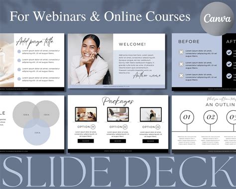 60 Slide Deck Presentation Canva Presentation Template Social Media