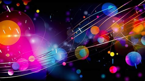 Premium Photo Colorful Music With Notes Creative Digital Illustration