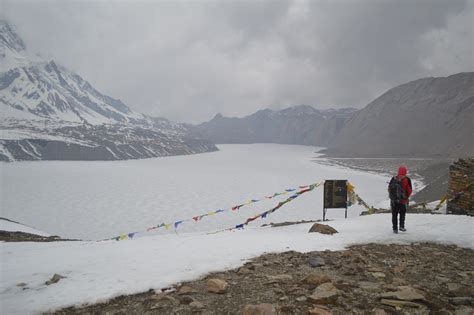 The Frozen Lake Tilicho Lake Manang Nepal At An Altitude Of M